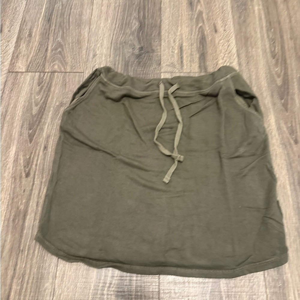 Sundry for Evereve Skirt Womens Size 2 Medium Pull On Drawstring Olive Green NWT